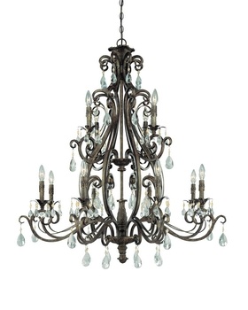 Craftmade Lighting-25612-FR-Englewood - Twelve Light Chandelier - 40 inches wide by 46 inches high   French Roast Finish