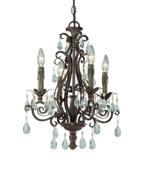 Craftmade Lighting-25624-FR-Englewood - Four Light Chandelier - 17 inches wide by 20.5 inches high   French Roast Finish