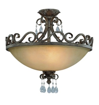 Craftmade Lighting-25634-FR-Englewood - Four Light Convertible Semi-Flush Mount   French Roast Finish