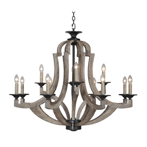 Craftmade Lighting-35112-WP-Winton - Twelve Light Chandelier - 36 inches wide by 34.5 inches high   Weathered Pine Finish