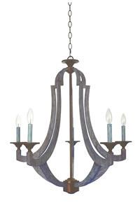 Craftmade Lighting-35125-WP-Winton - Five Light Chandelier   Weathered Pine Finish