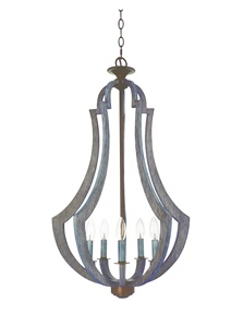 Craftmade Lighting-35135-WP-Winton - Five Light Island   Weathered Pine Finish