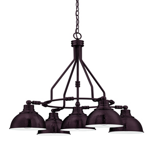 Craftmade Lighting-35925-ABZ-Timarron - Five Light Chandelier - 29.5 inches wide by 29.5 inches high   Aged Bronze Finish with Hammered Metal Shade