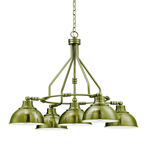 Craftmade Lighting-35925-LB-Timarron - Five Light Chandelier - 29.5 inches wide by 26.88 inches high   Legacy Brass Finish with Hammered Metal Shade