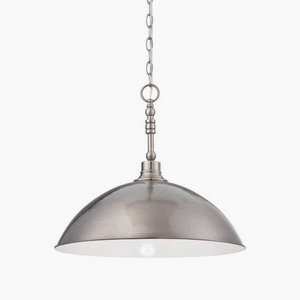 Craftmade Lighting-35993-AN-Timarron - One Light Large Pendant - 20 inches wide by 17.75 inches high   Antique Nickel Finish with Hammered Metal Shade