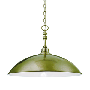 Craftmade Lighting-35993-LB-Timarron - Three Light Large Pendant   Legacy Brass Finish with Hammered Metal Shade