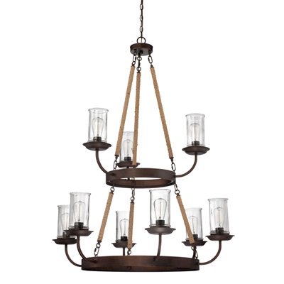 Craftmade Lighting-36129-ABZ-Thornton - Nine Light Chandelier   Aged Bronze Finish