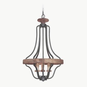 Craftmade Lighting-36543-TBWB-Ashwood - Three Light Pendant   Texture Black/Whiskey Barrel Finish