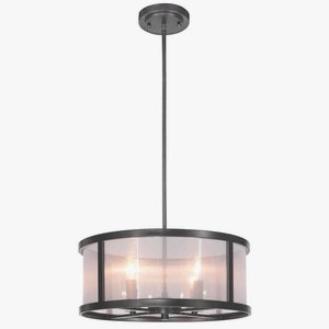 Craftmade Lighting-36794-MBK-Danbury - Four Light Pendant - 18 inches wide by 59.33 inches high   Matte Black Finish with Organza-wrapped Acrylic Shade