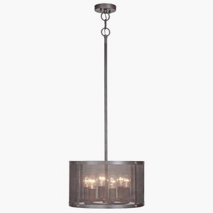 Craftmade Lighting-37196-MBKG-Blacksmith - Six Light Pendant - 17.9 inches wide by 56.6 inches high   Matte Black Gilded Finish with Metal Mesh Shade