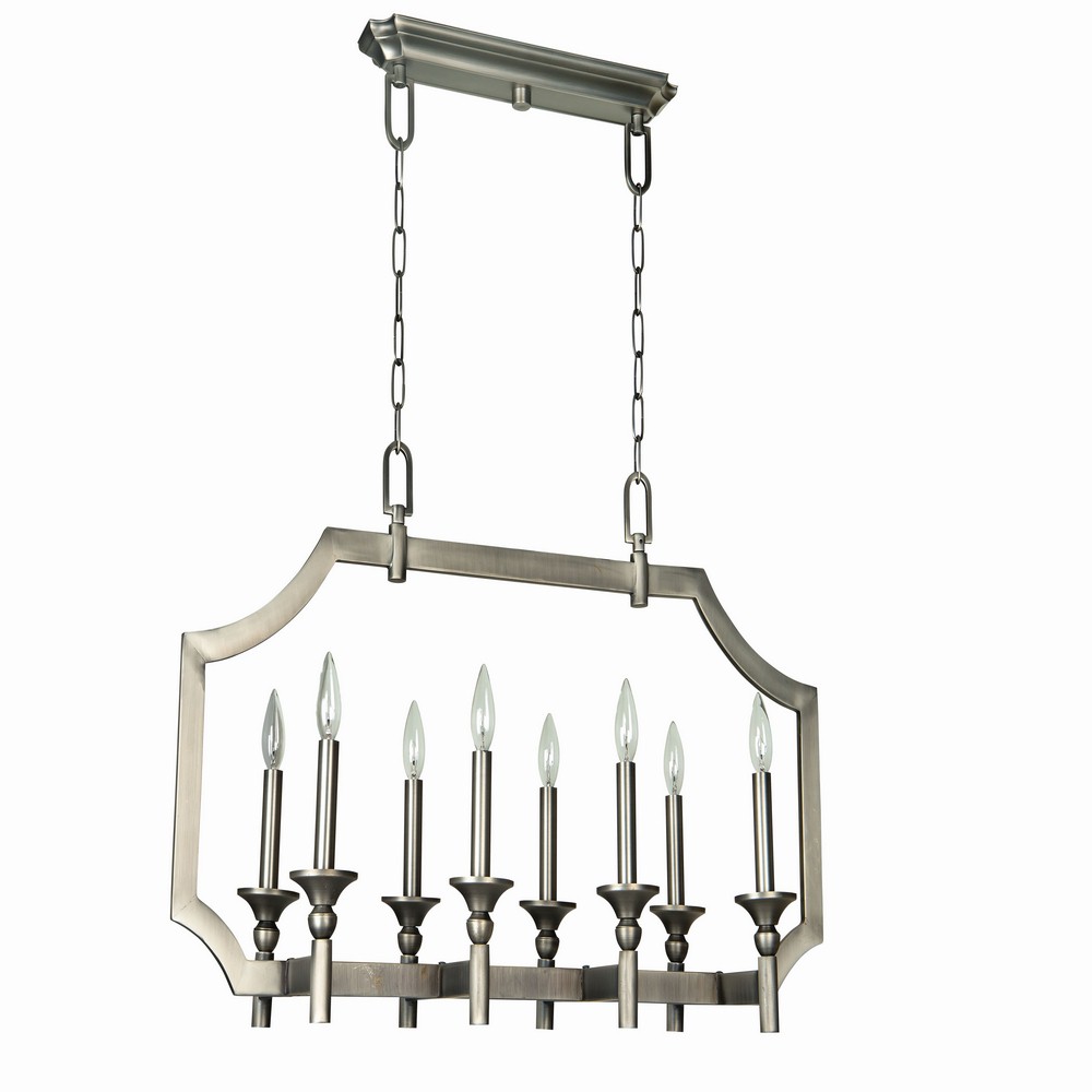 Craftmade Lighting-37378-AN-Lisbon - Eight Light Linear Chandelier - 14.76 inches wide by 21.2 inches high   Lisbon - Eight Light Linear Chandelier - 14.76 inches wide by 21.2 inches high