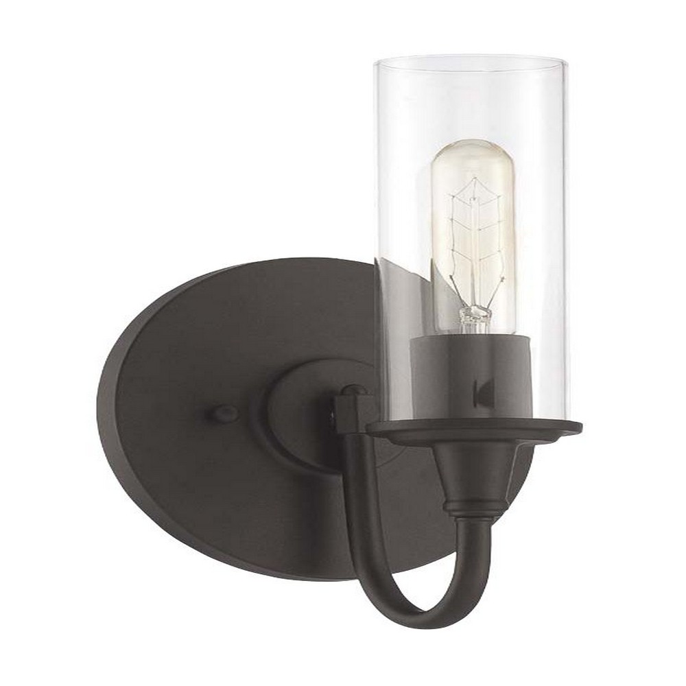 Craftmade Lighting-38061-ESP-Modina - One Light Wall Sconce - 5.25 inches wide by 11.25 inches high Espresso  Espresso Finish with Clear Glass with  Crystal