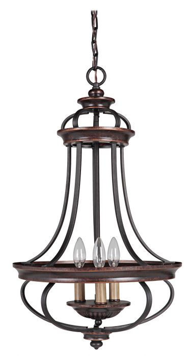 Craftmade Lighting-38733-AGTB-Stafford - Three Light Foyer - 16 inches wide by 26.38 inches high   Aged Bronze/Textured Black Finish with  Crystal