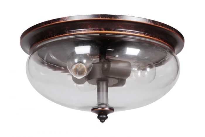 Craftmade Lighting-38783-AGTB-Stafford - Three Light Flush Mount   Aged Bronze/Textured Black Finish with Clear Glass with  Crystal