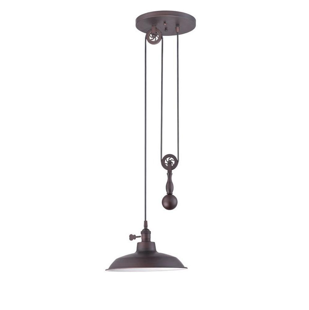 Craftmade Lighting-P400-ABZ-Pulley - One Light Mini Pendant - 11.75 inches wide by 6.88 inches high Aged Bronze  Aged Bronze Finish