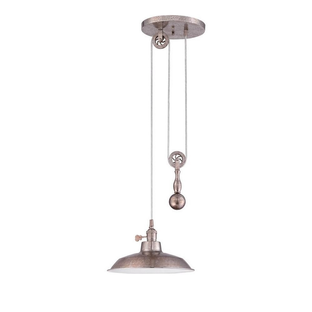 Craftmade Lighting-P400-TS-Pulley - One Light Mini Pendant - 11.75 inches wide by 6.88 inches high Tarnished Silver  Aged Bronze Finish