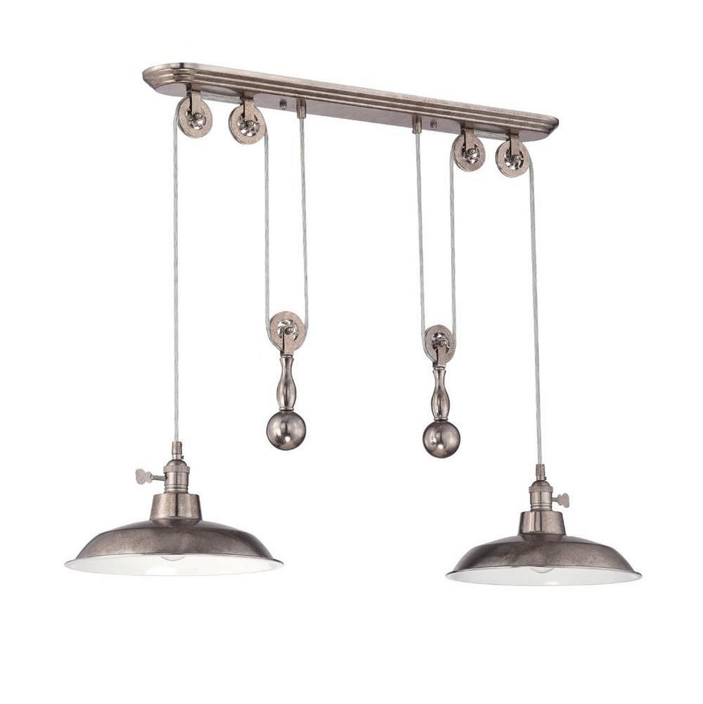 Craftmade Lighting-P402-TS-Pulley - Two Light Mini Pendant - 38.25 inches wide by 12 inches high Tarnished Silver  Tarnished Silver Finish