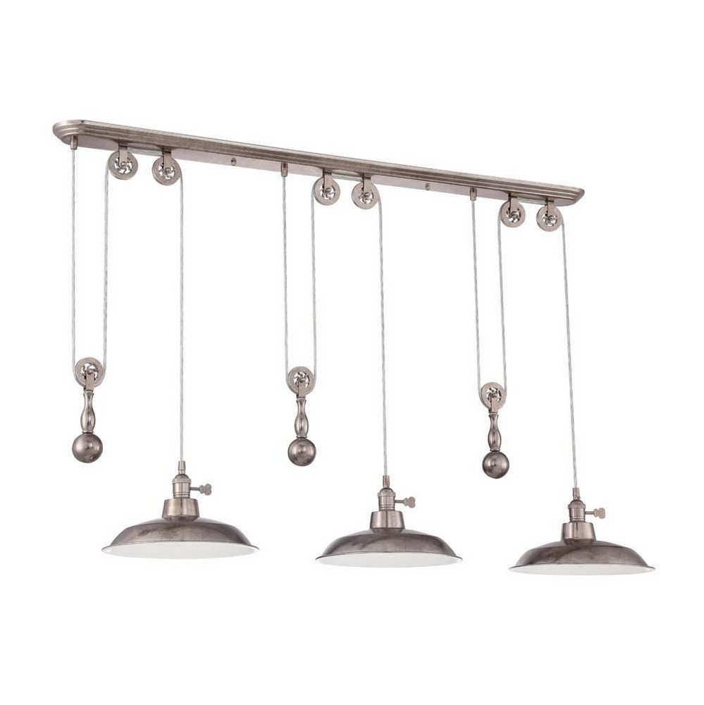 Craftmade Lighting-P403-TS-Pulley - Three Light Mini Pendant Tarnished Silver  Tarnished Silver Finish