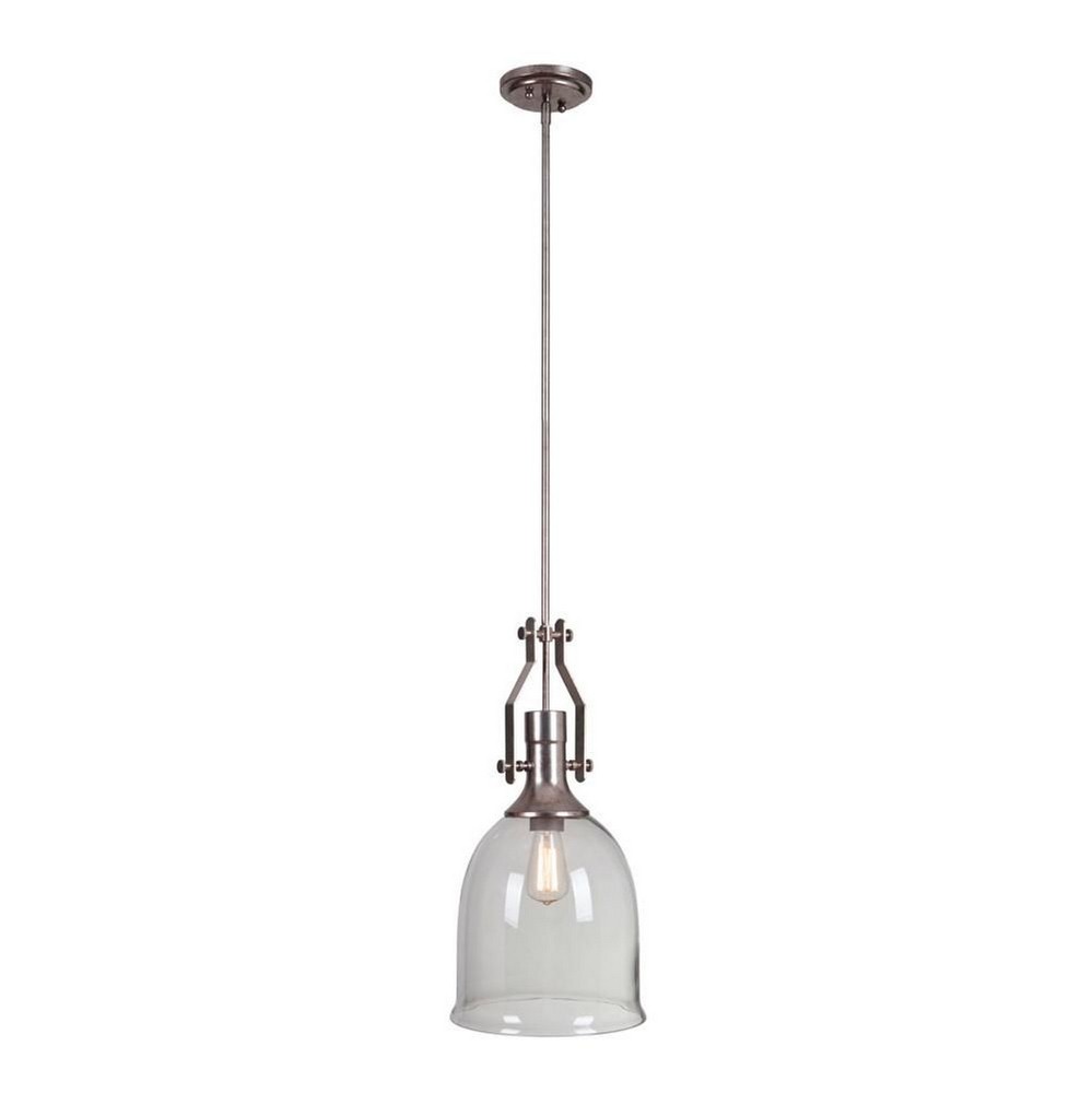 Craftmade Lighting-P565TS1-One Light Mini Pendant in Transitional Style - 11.25 inches wide by 21.75 inches high Tarnished Silver  Tarnished Silver Finish with Clear Glass with  Crystal