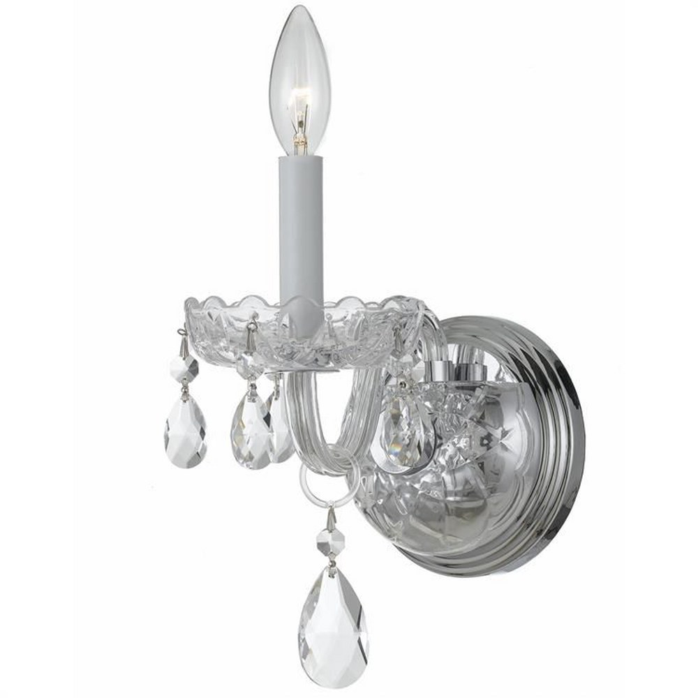 Crystorama Lighting-1031-CH-CL-S-Crystal - One Light Wall Sconce in Classic Style - 5 Inches Wide by 9 Inches High Polished Chrome Swarovski Strass Polished Chrome Finish