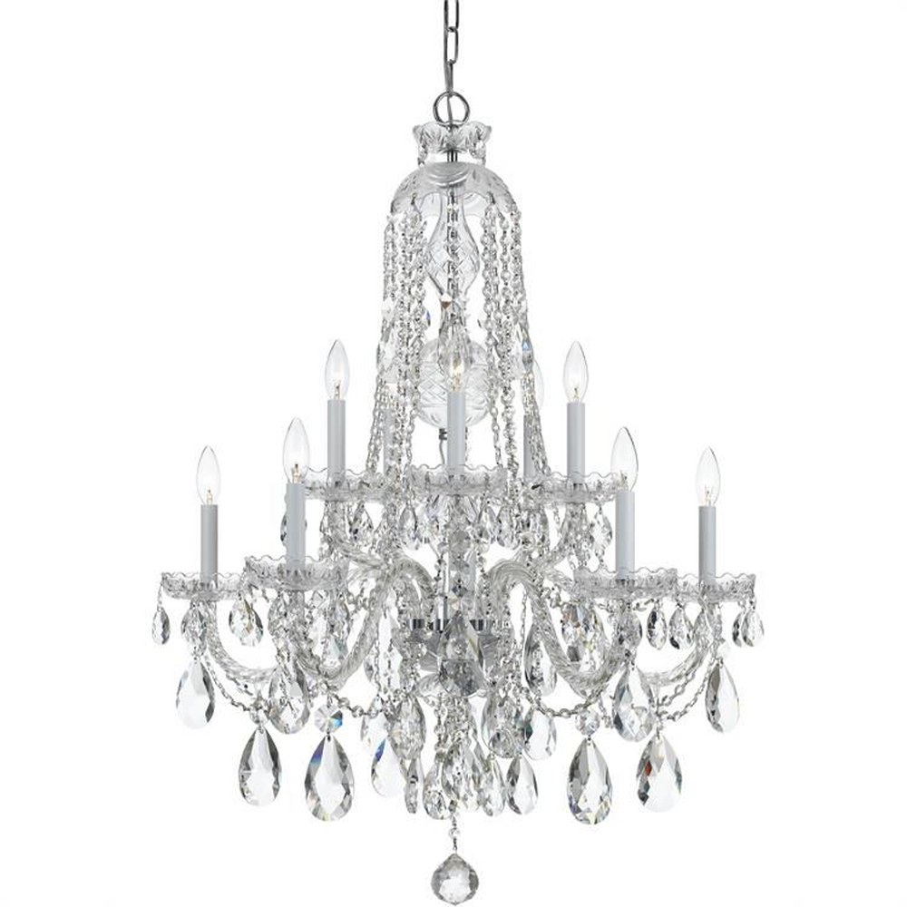 Crystorama Lighting-1110-CH-CL-S-Crystal - Five Light Chandelier in Classic Style - 32 Inches Wide by 36 Inches High Clear Swarovski Strass  Polished Chrome Finish