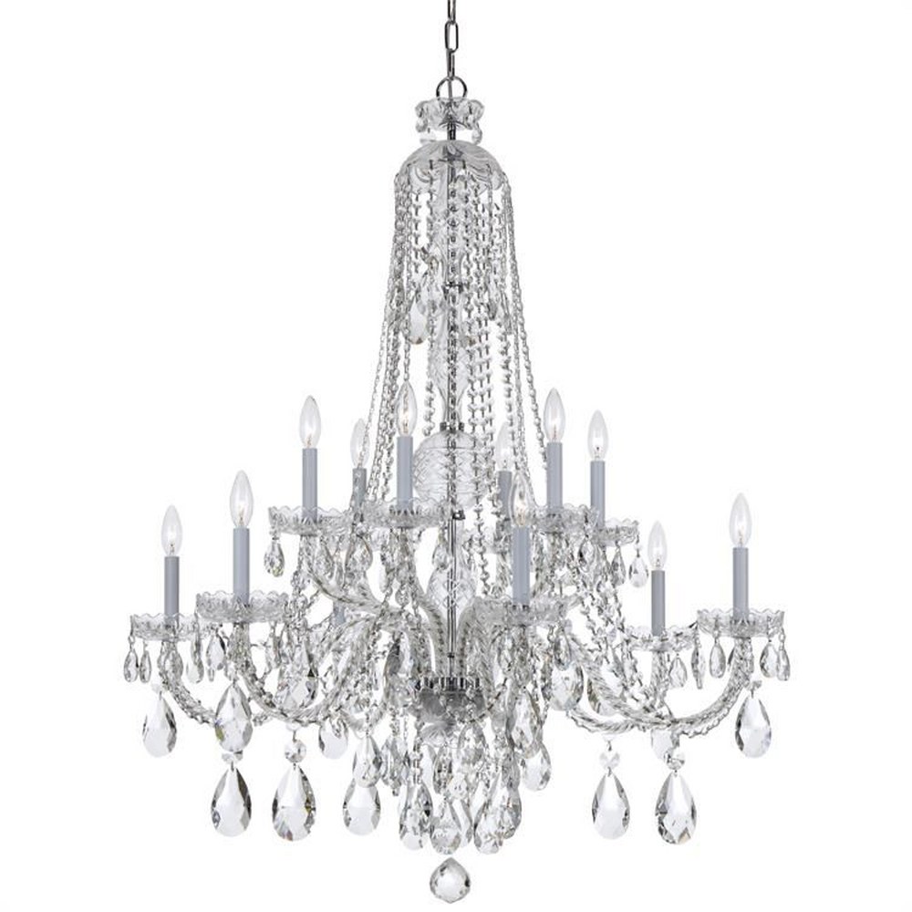 Crystorama Lighting-1112-CH-CL-S-Crystal - Six Light Chandelier in Classic Style - 37.5 Inches Wide by 48 Inches High Clear Swarovski Strass  Polished Chrome Finish