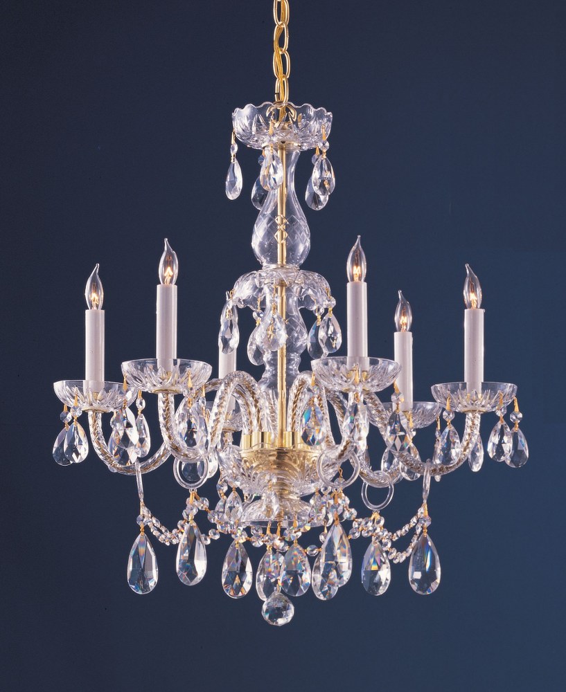 Crystorama Lighting-1126-PB-CL-MWP-Crystal - 6 Light Chandelier In Classic Style - 26 Inches Wide By 24 Inches High Crystal - 6 Light Chandelier In Classic Style - 26 Inches Wide By 24 Inches High