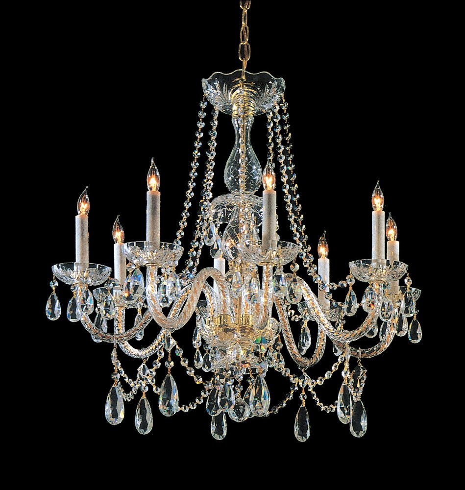 Crystorama Lighting-1128-PB-CL-MWP-Crystal - 8 Light Chandelier In Classic Style - 28 Inches Wide By 32 Inches High Crystal - 8 Light Chandelier In Classic Style - 28 Inches Wide By 32 Inches High