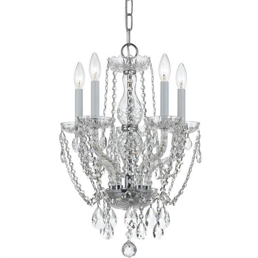 Crystorama Lighting-1129-CH-CL-S-Crystal - Five Light Chandelier in Classic Style - 14 Inches Wide by 20 Inches High Swarovski Strass Polished Chrome Polished Chrome Finish