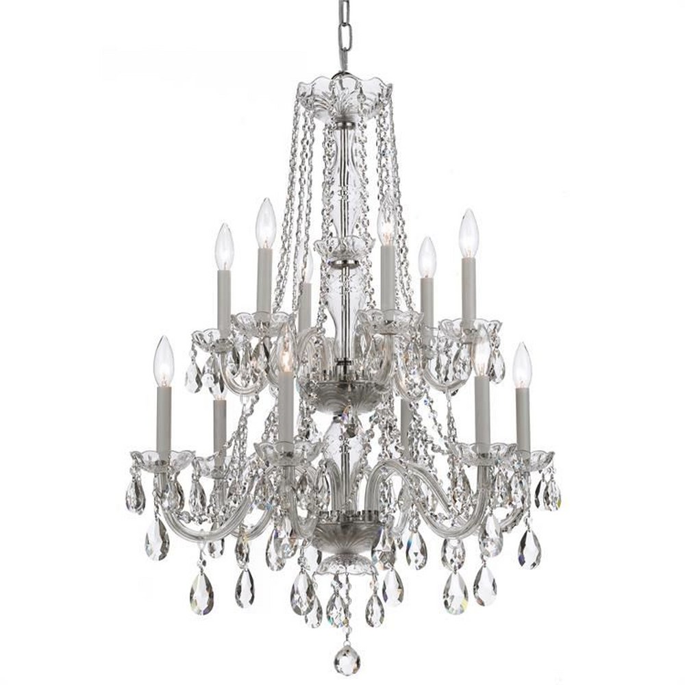 Crystorama Lighting-1137-CH-CL-MWP-Crystal - Six Light Chandelier in Classic Style - 26 Inches Wide by 32 Inches High Hand Cut Polished Chrome Polished Chrome Finish