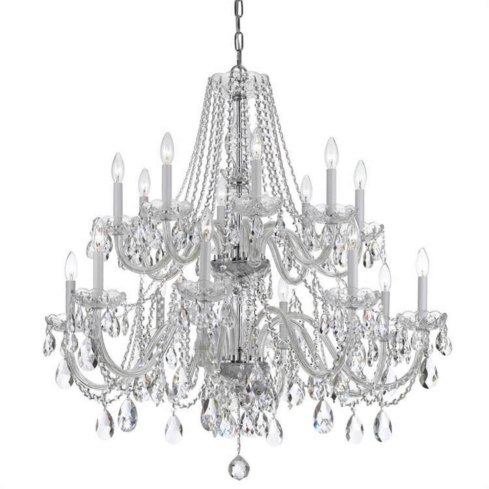 Crystorama Lighting-1139-CH-CL-MWP-Crystal - Eight Light Chandelier in Classic Style - 37 Inches Wide by 34 Inches High Hand Cut Polished Chrome Polished Chrome Finish
