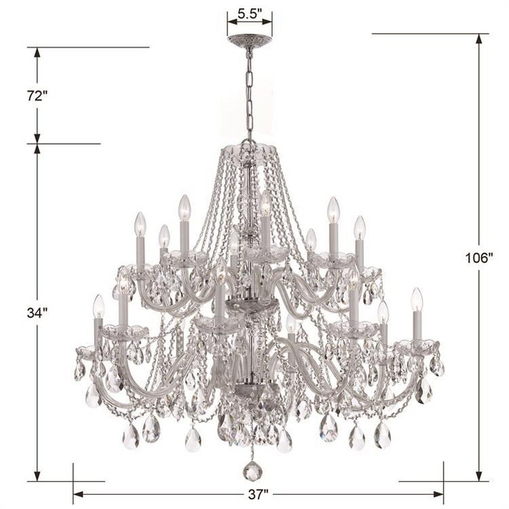 Crystorama Lighting-1139-CH-CL-S-Crystal - Eight Light Chandelier in Classic Style - 37 Inches Wide by 34 Inches High Clear Swarovski Strass  Polished Chrome Finish