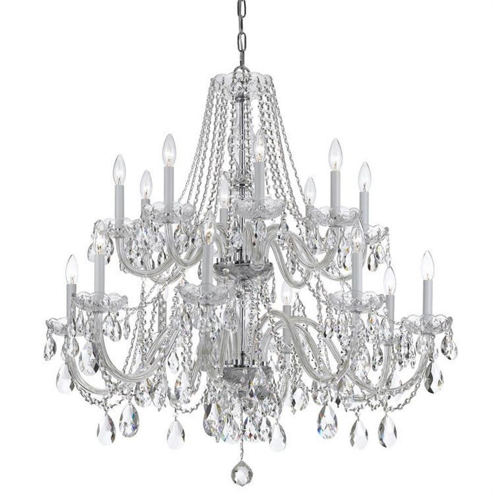 Crystorama Lighting-1139-CH-CL-SAQ-Crystal - Eight Light Chandelier in Classic Style - 37 Inches Wide by 34 Inches High Clear Swarovski Spectra  Polished Chrome Finish