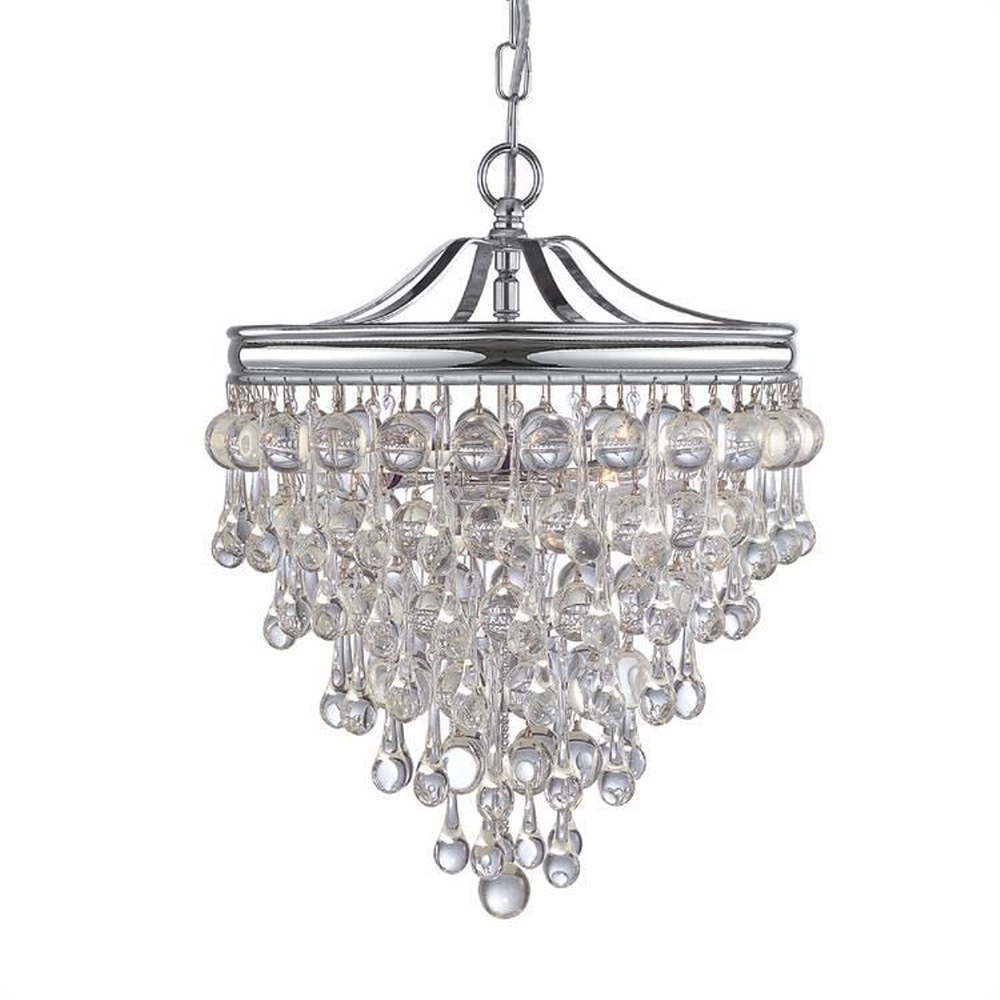 Crystorama Lighting-130-CH-Calypso - 3 Light Pendant in Traditional and Contemporary Style - 13 Inches Wide by 15 Inches High   Polished Chrome Finish