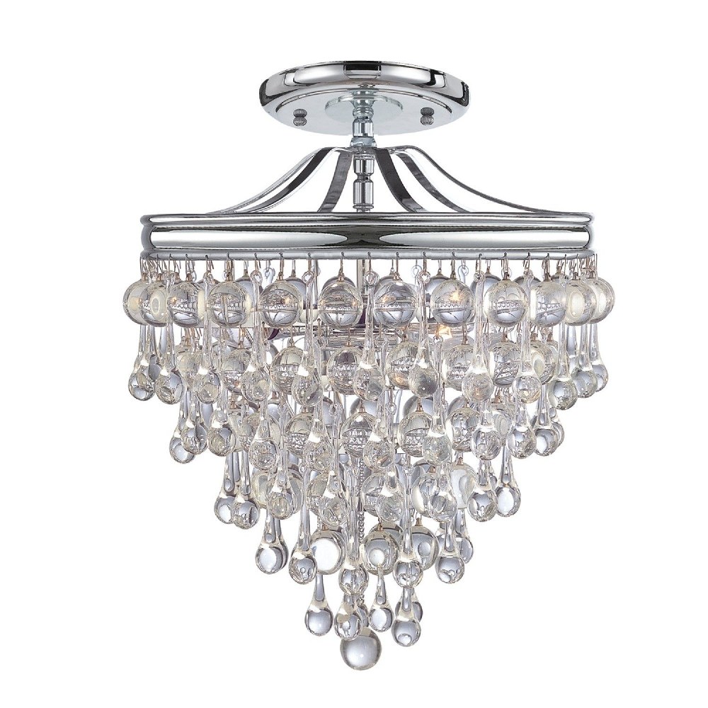 Crystorama Lighting-130-CH_CEILING-Calypso - 3 Light Semi-Flush Mount in Traditional and Contemporary Style - 13 Inches Wide by 14 Inches High Polished Chrome  Polished Chrome Finish