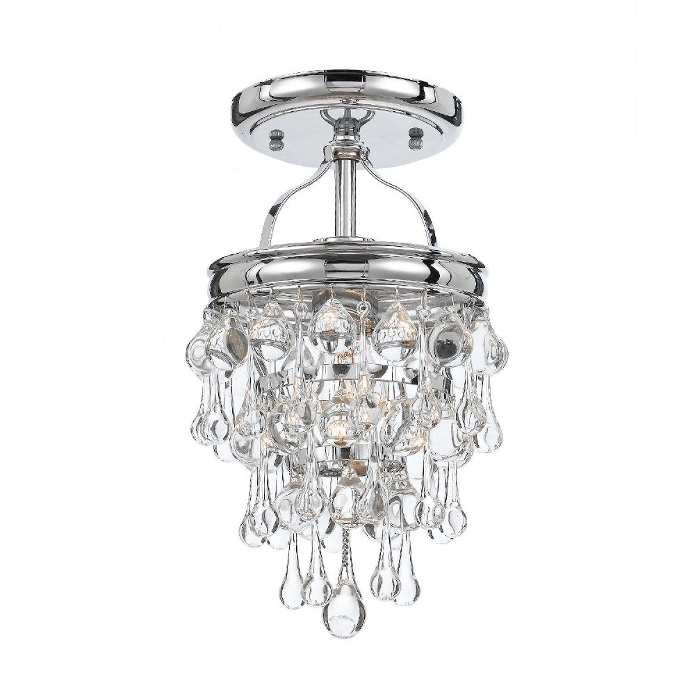 Crystorama Lighting-131-CH_CEILING-Calypso - 1 Light Semi-Flush Mount in Traditional and Contemporary Style - 7.25 Inches Wide by 13.5 Inches High Polished Chrome  Polished Chrome Finish