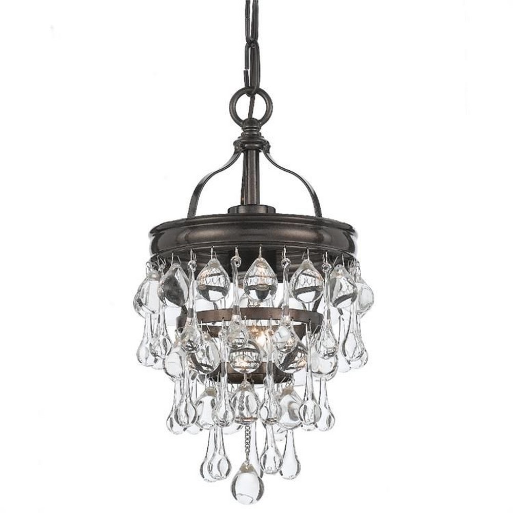 Crystorama Lighting-131-VZ-Calypso - 1 Light Pendant in Traditional and Contemporary Style - 7.25 Inches Wide by 13.75 Inches High Vibrant Bronze  Polished Chrome Finish