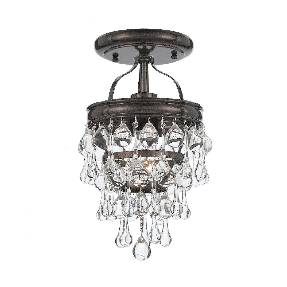 Crystorama Lighting-131-VZ_CEILING-Calypso - 1 Light Semi-Flush Mount in Traditional and Contemporary Style - 7.25 Inches Wide by 13.5 Inches High Vibrant Bronze  Polished Chrome Finish