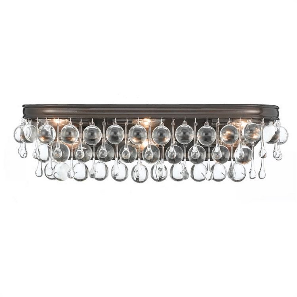 Crystorama Lighting-133-VZ-Calypso - Six Light Bathroom Lights in Minimalist Style - 23 Inches Wide by 6 Inches High Vibrant Bronze  Polished Chrome Finish