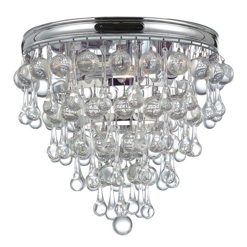 Crystorama Lighting-135-CH-Calypso Transitional 3 Light Ceiling Mount in Minimalist Style - 10.5 Inches Wide by 9.5 Inches High   Polished Chrome Finish