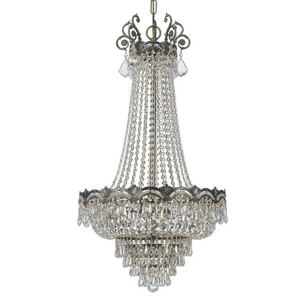 Crystorama Lighting-1487-HB-CL-S-Majestic - Five Light Chandelier in Minimalist Style - 20.5 Inches Wide by 38 Inches High Clear Swarovski Strass  Historic Brass Finish