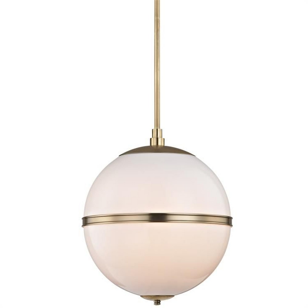 Crystorama Lighting-2016-AG-Truax - Three Light Mini Chandelier in Classic Style - 16 Inches Wide by 22 Inches High   Aged Brass Finish with White Glass