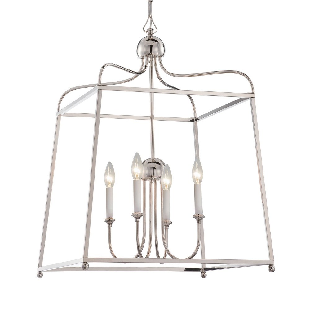 Crystorama Lighting-2244-PN_NOSHADE-Sylvan - Four Light Chandelier - No Shades in Classic Style - 21.5 Inches Wide by 29.75 Inches High   Polished Nickel Finish