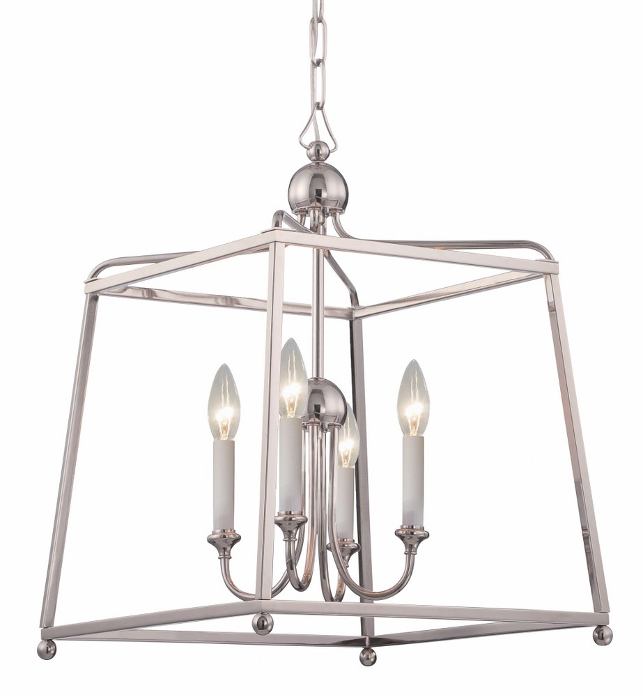 Crystorama Lighting-2245-PN_NOSHADE-Sylvan - Four Light Chandelier - No Shades in Classic Style - 16 Inches Wide by 21 Inches High   Polished Nickel Finish