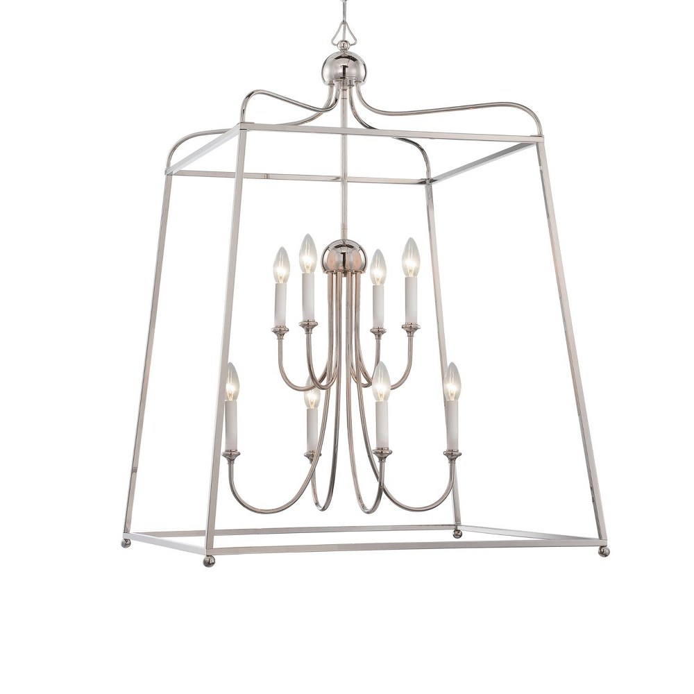 Crystorama Lighting-2248-PN_NOSHADE-Sylvan - Eight Light 2-Tier Chandelier - No Shades in Classic Style - 27.5 Inches Wide by 40.75 Inches High   Polished Nickel Finish