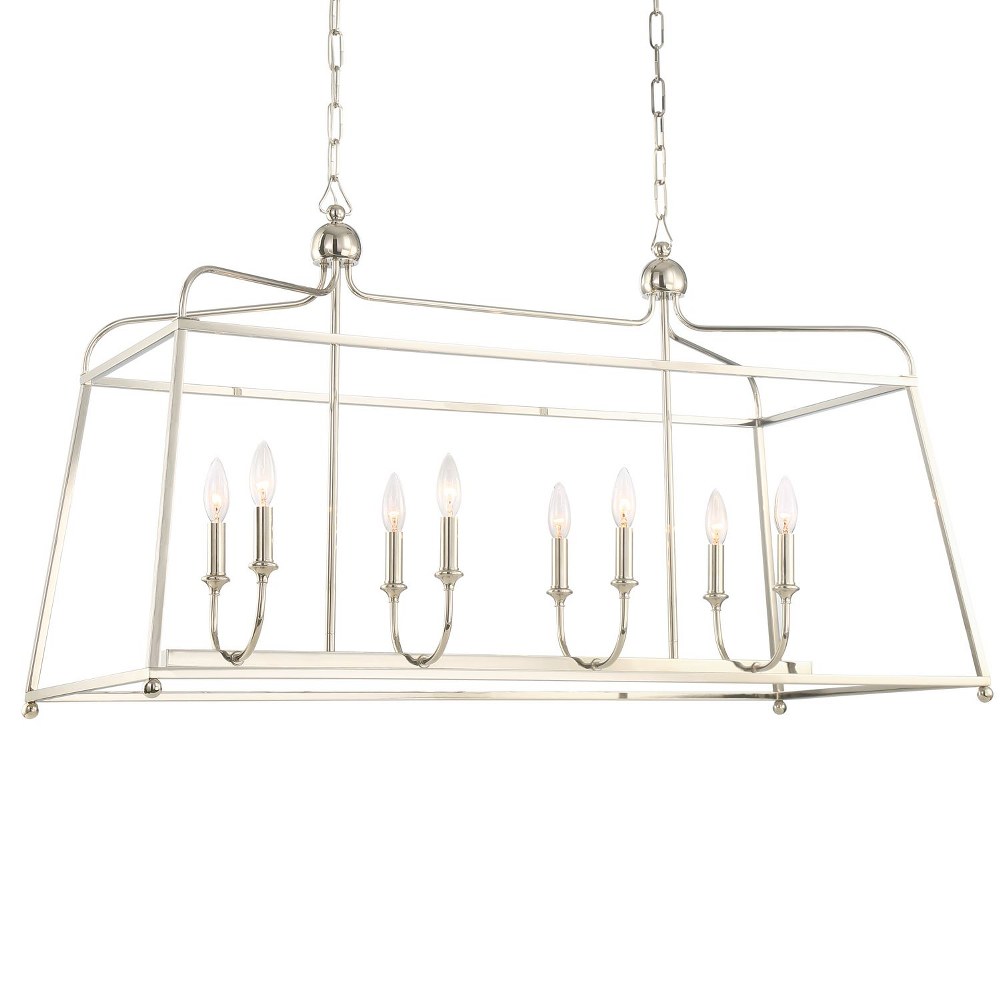 Crystorama Lighting-2249-PN_NOSHADE-Sylvan - Eight Light Chandelier - No Shades in Classic Style - 42 Inches Wide by 25 Inches High   Polished Nickel Finish