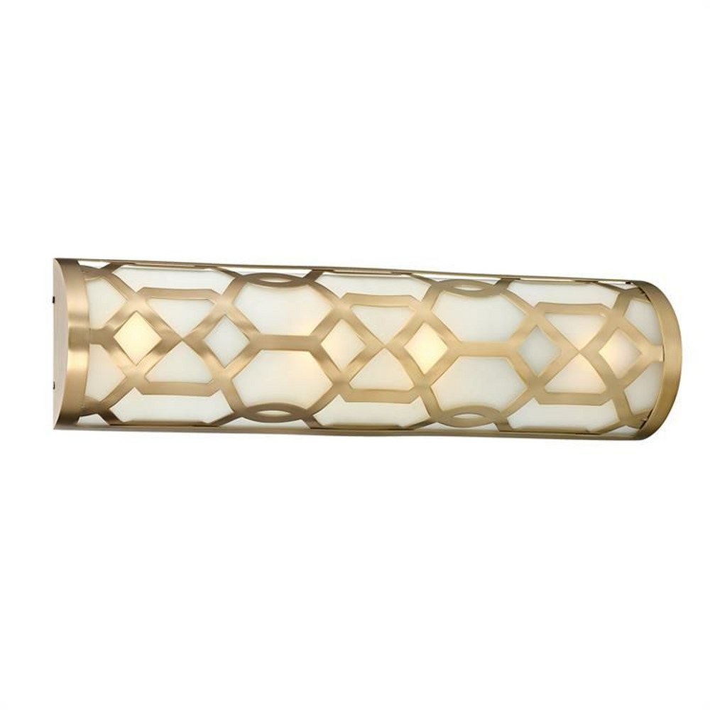 Crystorama Lighting-2264-AG-LED-Jennings 1 Light Modern Bath Vanity in Traditional and Contemporary Style - 24 Inches Wide by 6.5 Inches High Aged Brass  Polished Nickel Finish with Frosted Glass