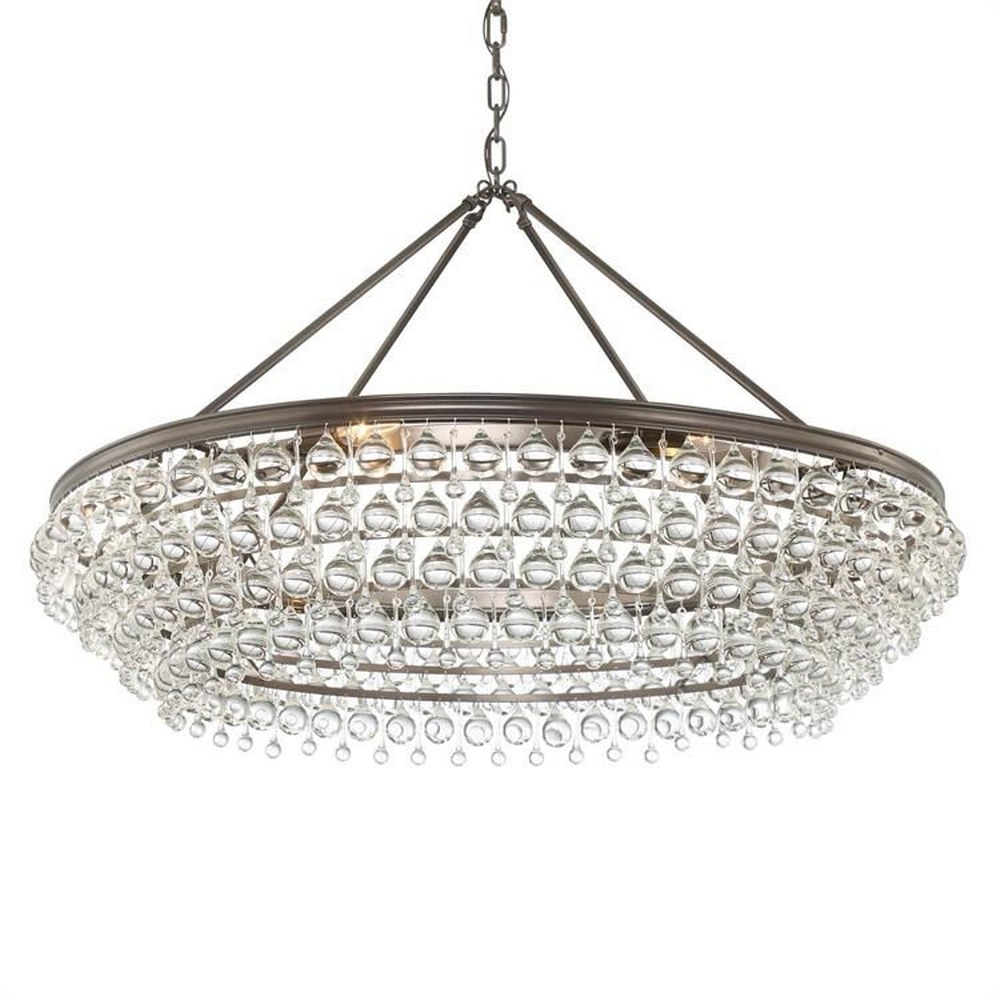 Crystorama Lighting-278-VZ-Calypso - Eight Light Chandelier in Traditional and Contemporary Style - 40 Inches Wide by 25.75 Inches High Vibrant Bronze  Vibrant Bronze Finish with Clear Drops Crystal