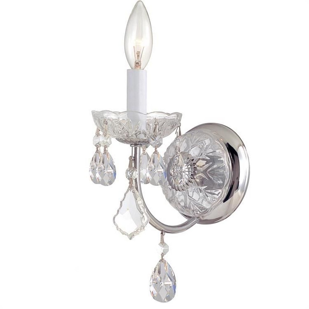 Crystorama Lighting-3221-CH-CL-S-Imperial - 1 Light Wall Mount in Classic Style - 4.75 Inches Wide by 13.5 Inches High Polished Chrome Swarovski Strass Polished Chrome Finish