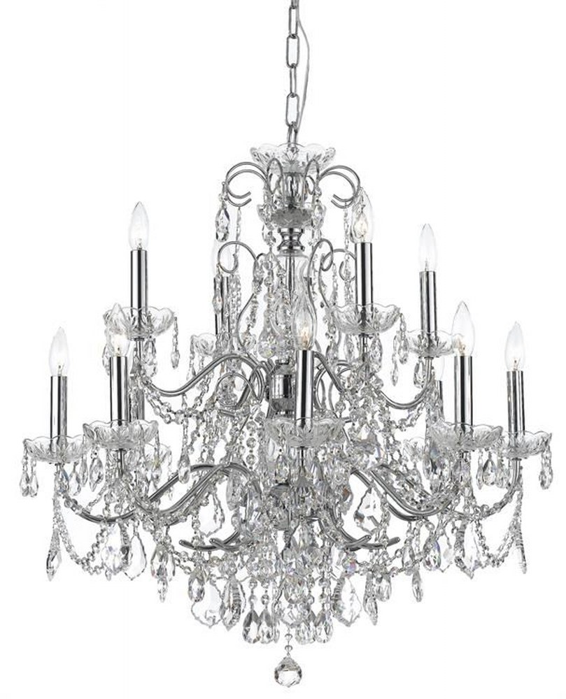 Crystorama Lighting-3228-CH-CL-I-Imperial - Twelve Light Chandelier in Classic Style - 29.5 Inches Wide by 31 Inches High Italian Polished Chrome Polished Chrome Finish